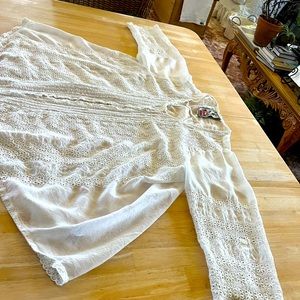 Johnny Was gorgeous white eyelet blouse